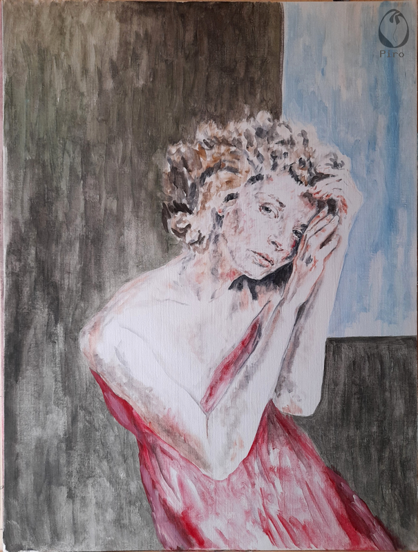 oil on paper - olio su carta di Piro